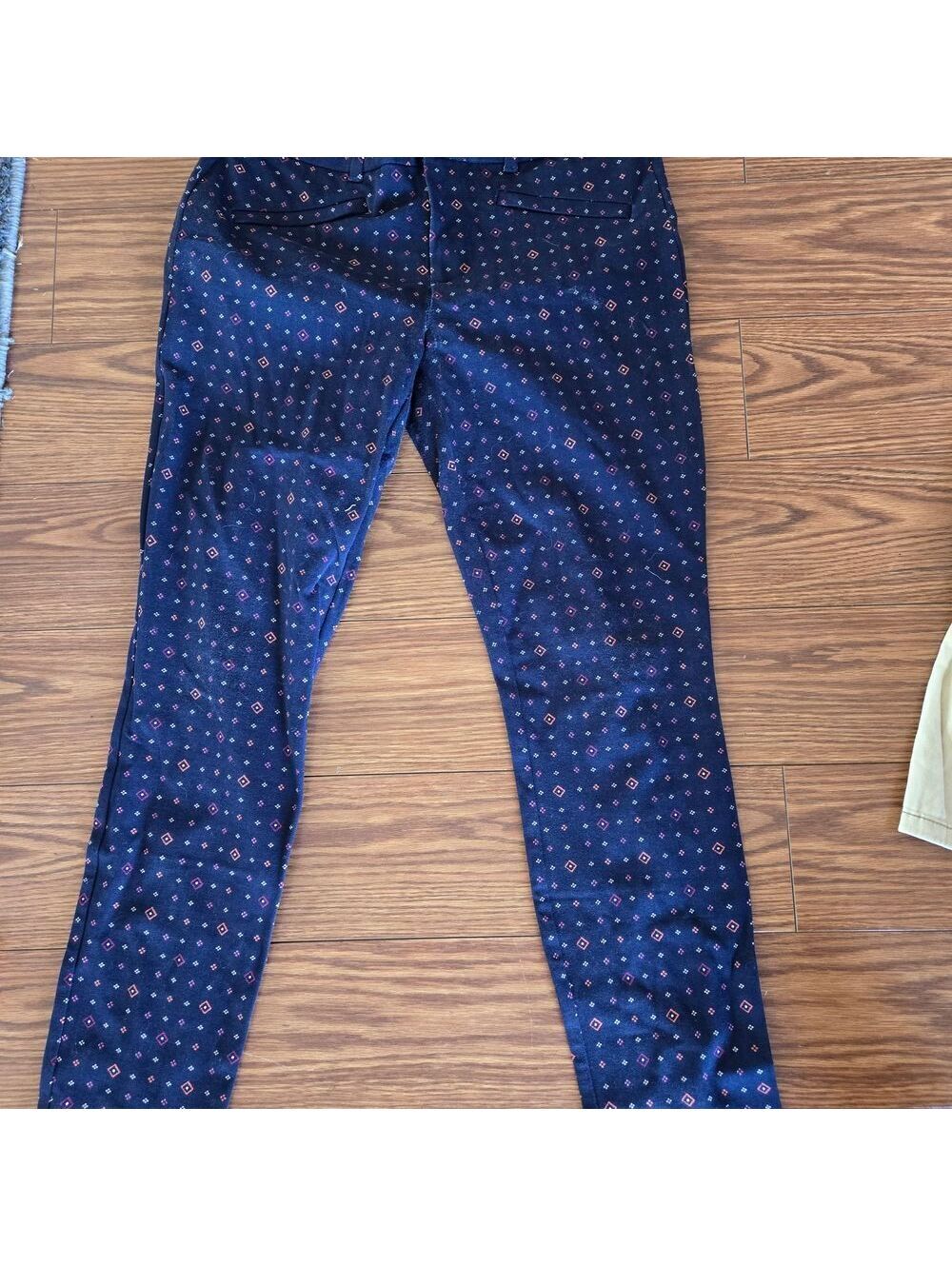 Women's Navy Patterned Pants